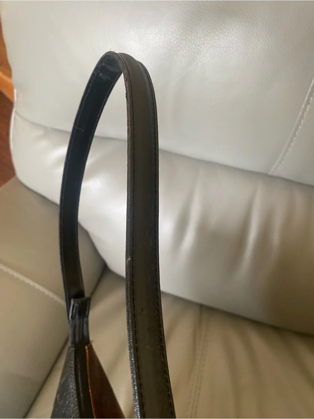Vintage Italian Embossed Leather Equestrian Hobo Shoulder Bag Brown